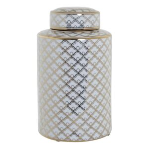 Jarrón DKD Home Decor Porcelana Dorado Blanco Glam