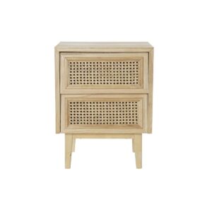 Mesita de Noche Madera de Paulonia DKD Home Decor. Frontal.