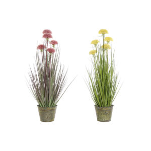 Planta Decorativa PVC Rosa y Amarillo