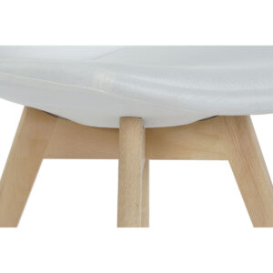 Silla Blanca de Madera de Haya DKD Home Decor. Patas.