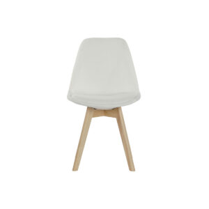 Silla Blanca de Madera de Haya DKD Home Decor. Frontal.