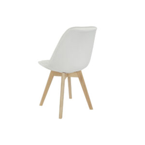 Silla Blanca de Madera de Haya DKD Home Decor. Trasera.