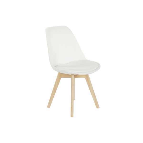 Silla Blanca de Madera de Haya DKD Home Decor