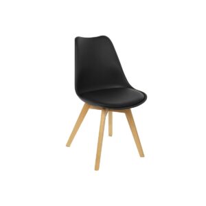 Silla Negra de Madera de Haya DKD Home Decor. Poliester.