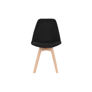 Silla Negra de Madera de Haya DKD Home Decor. Frontal.