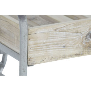 Mesa auxiliar Madera de Abeto y Metal Gris DKD Home Decor. Detalle.