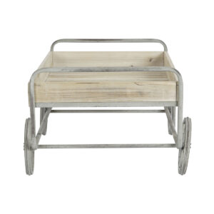 Mesa auxiliar Madera de Abeto y Metal Gris DKD Home Decor. Lateral.