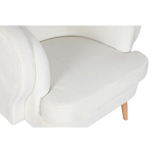 Butaca Blanca Madera Natural y Poliéster DKD Home Decor. Asiento.