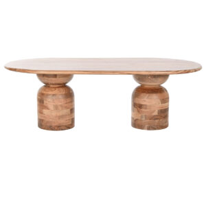 Mesa de Centro Madera de Acacia DKD Home Decor. Frontal.