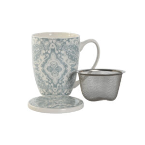 Taza con Filtro Azul Beige Home ESPRIT. Porcelana.