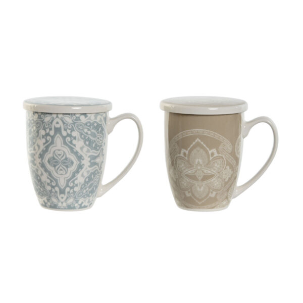 Taza con Filtro Azul Beige Home ESPRIT