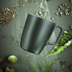 Taza de Vidrio Verde Flashy Luminarc. Detalle.